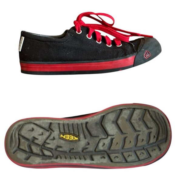 Keen Kids Black & Red Sneakers  Canvas Rubber Sole Lace-Up Youth Size 2 - Picture 11 of 11